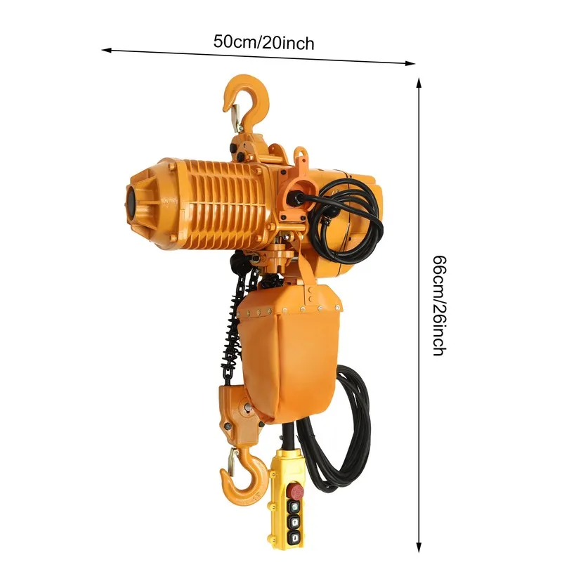 Таль 2204 lbs Electric Chain Hoist Single Phase Crane 1600W G80 chains 14.1ft he — фото лота 1