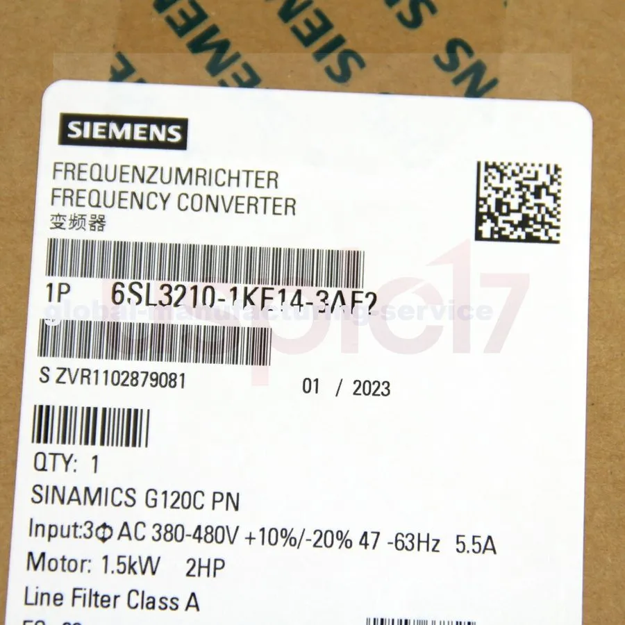 Частотный преобразователь Siemens Sinamics G120C PN 6SL3210-1KE14-3AF2 1.5kW