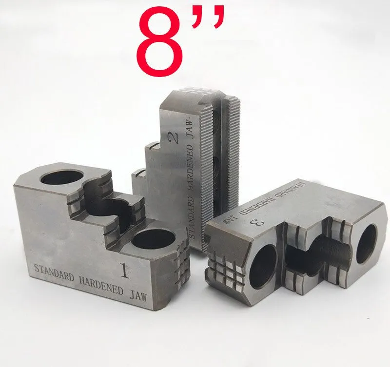 Патрон 8'' Hard Chuck Jaws 1.5mmx60 CNC Lathe 3 Set Lathe Chuck 3 Holes 2 Steps