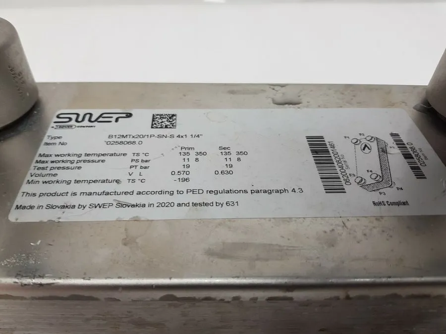 Климатическое оборудование Dover SWEP Brazed Plate Heat Exchanger B12MTx20/1P-SN