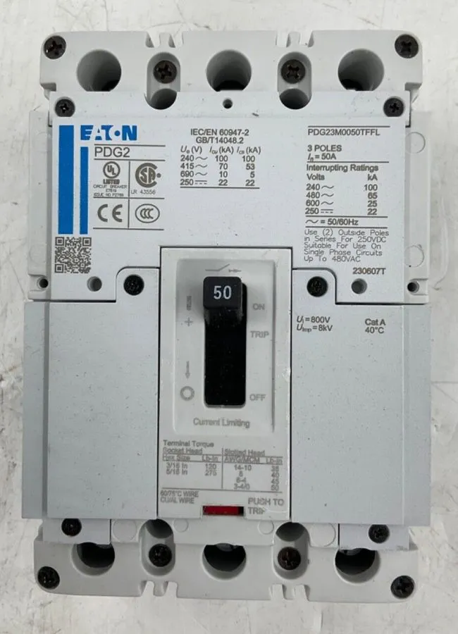 Автоматический выключатель EATON PDG23F0050TFFL Power Defense Circuit Breaker 3P