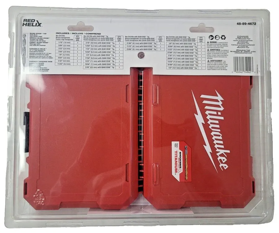 Режущий инструмент Milwaukee 48-89-4672 SHOCKWAVE Impact Duty RED HELIX Titanium