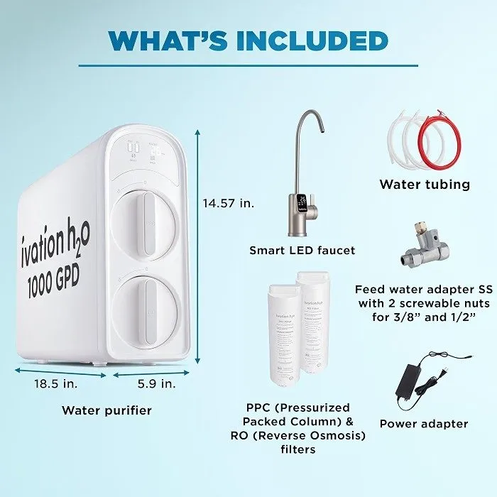 Насос SimPure 400GPD 8-Stage UV Reverse Osmosis System Water Filter System+3 Fil — фото лота 4