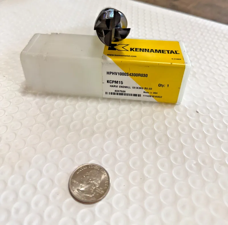 Режущий инструмент Kennametal Carbide Endmill 1x1x3x6 R0.03 KCPM15 K-2106EX USA — фото лота 2