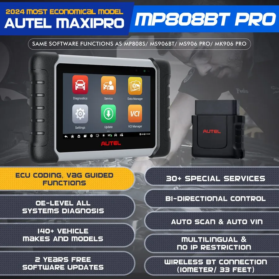 Диагностический сканер 2026 Autel Scanner MaxiPRO MP808BT PRO Automotive Diagnos