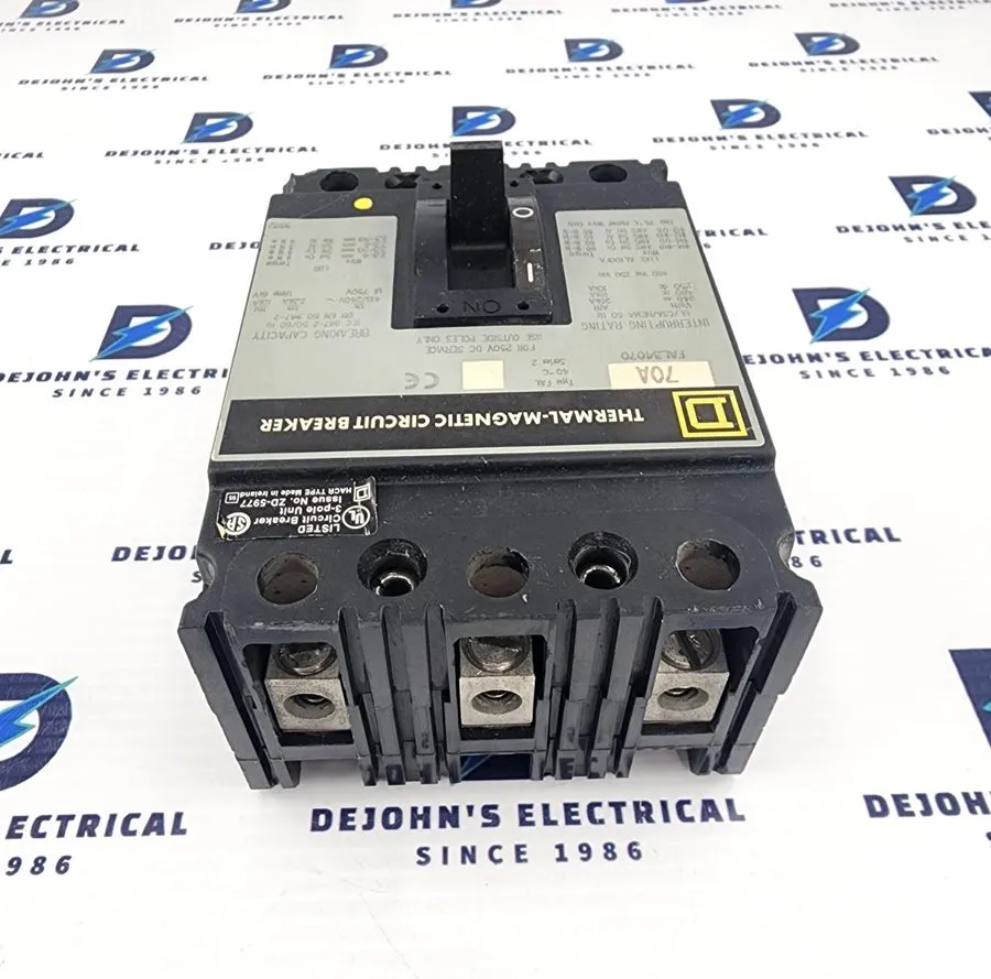 Автоматический выключатель SQUARE D FAL34070 70 AMP 480V 3 POLE CIRCUIT BREAKER  — фото лота 1