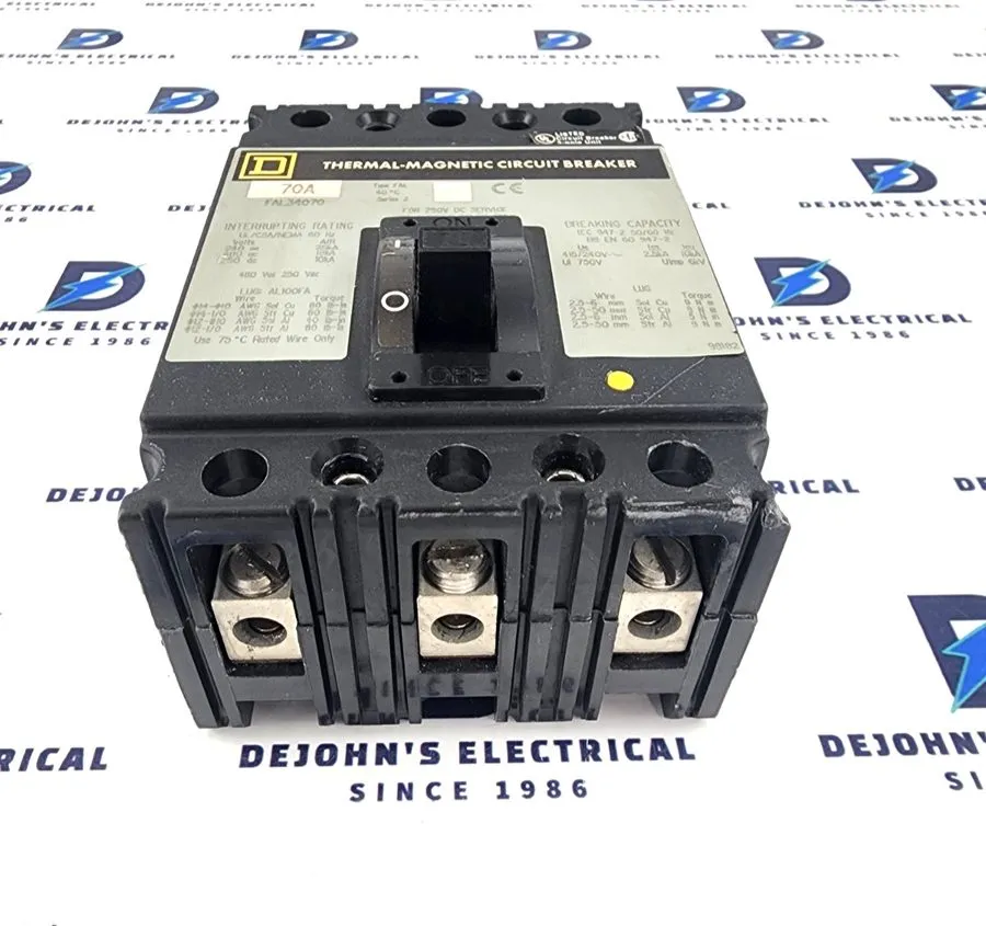 Автоматический выключатель SQUARE D FAL34070 70 AMP 480V 3 POLE CIRCUIT BREAKER  — фото лота 2