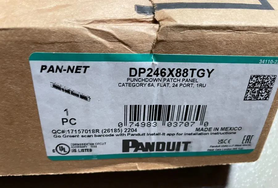 Патч-панель Panduit DP246X88TGY Panduit Network Patch Panel 24 Port(s)