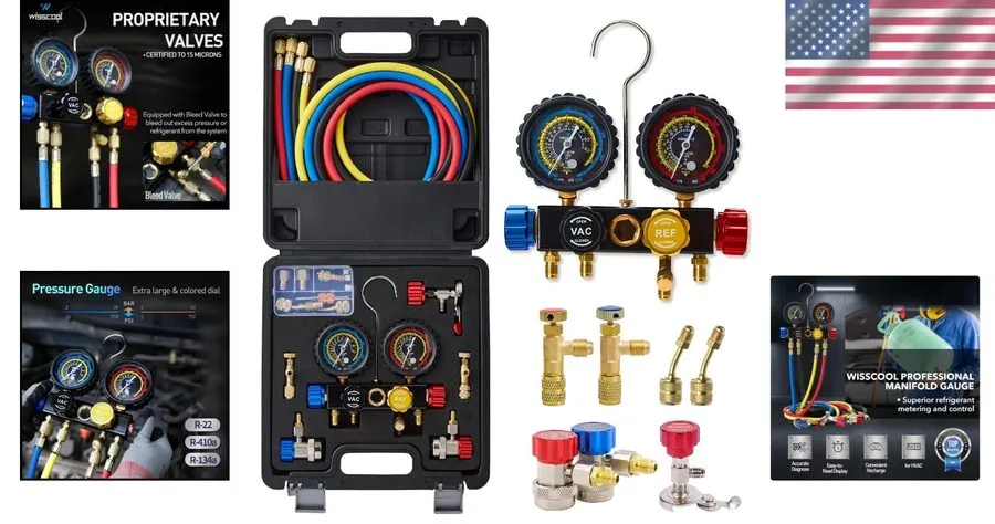 Манометрический коллектор 4-Valve HVAC Manifold Gauge Set — фото лота 1