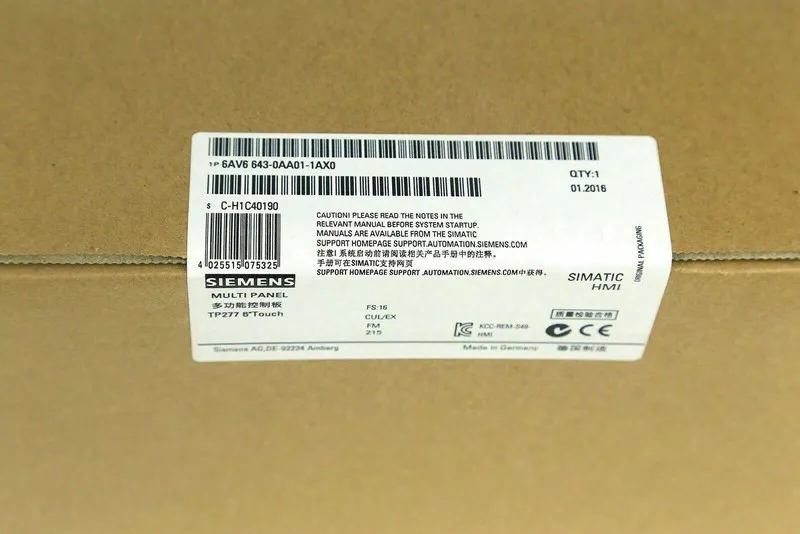 Панель оператора Siemens 6AV6643-0AA01-1AX0 SIMATIC HMI Touch Panel