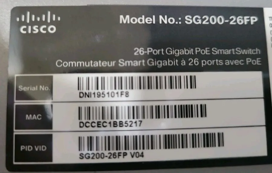 Коммутатор Cisco SG200-26FP 26-Port Gigabit PoE Smart Switch — фото лота 1