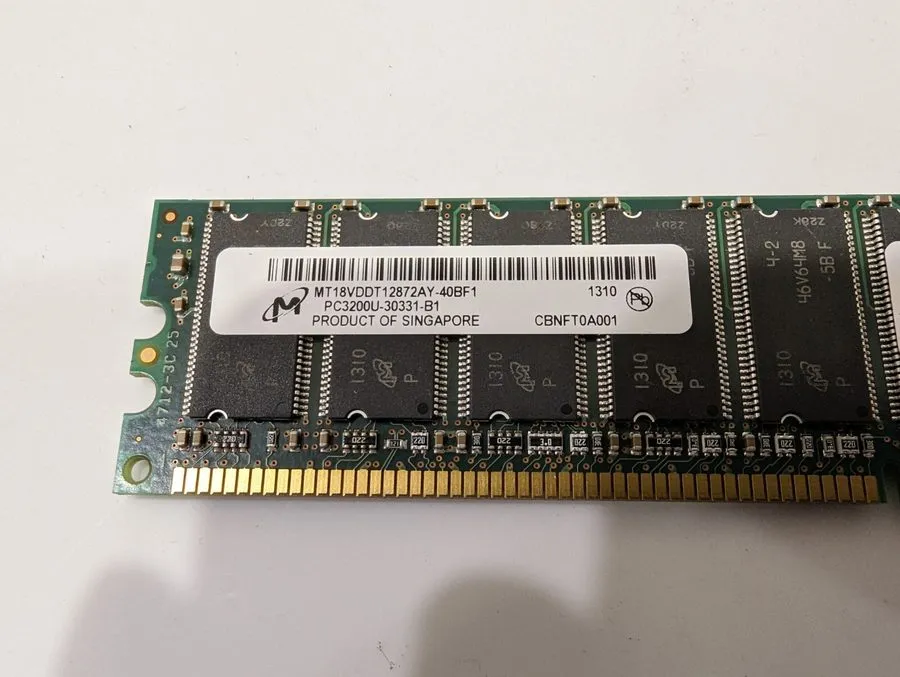 Модуль памяти 1GB DDR1 PC3200E 3200E DDR1-400 400MHZ 184PIN ECC NON-REG DUAL RAN — фото лота 1