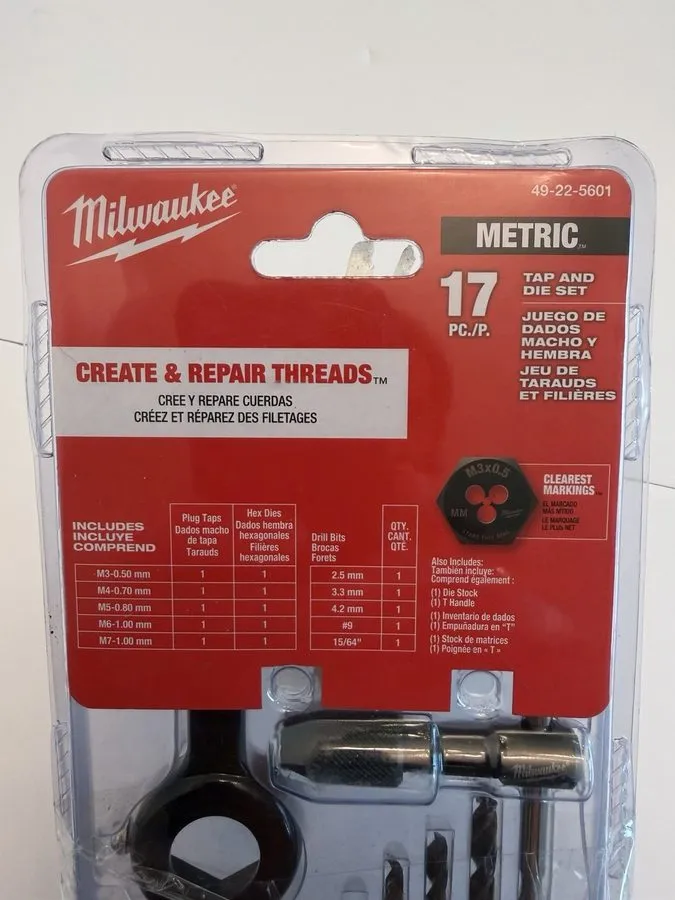Режущий инструмент Milwaukee 49-22-5601 Metric Tap and Die Set