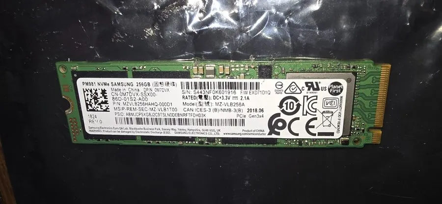 SSD-накопитель 512GB NVMe PCIe M.2 2280 SSD Samsung PM981 94% 97% Health