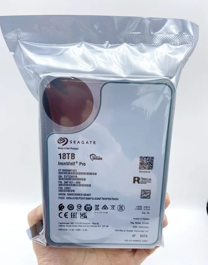 Жёсткий диск ST18000NT001 Seagate IronWolf Pro 18TB 7.2K NAS SATA 3.5" 256M Hard — фото лота 1