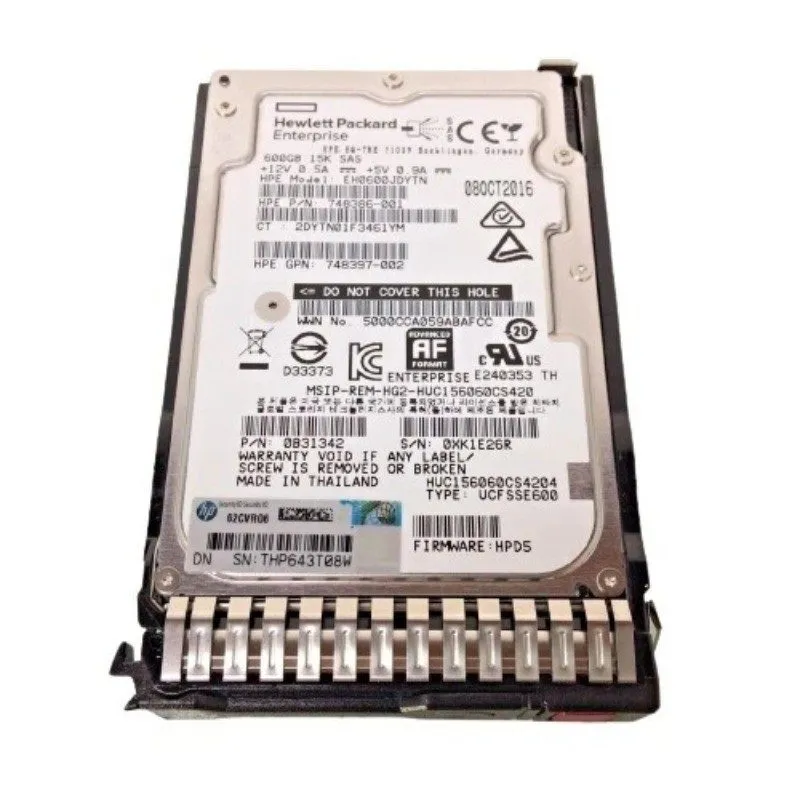 Жёсткий диск NewHP 748387-B21 748435-001 600GB SAS 12G 15K SFF 2.5IN SC 512E ENT — фото лота 2