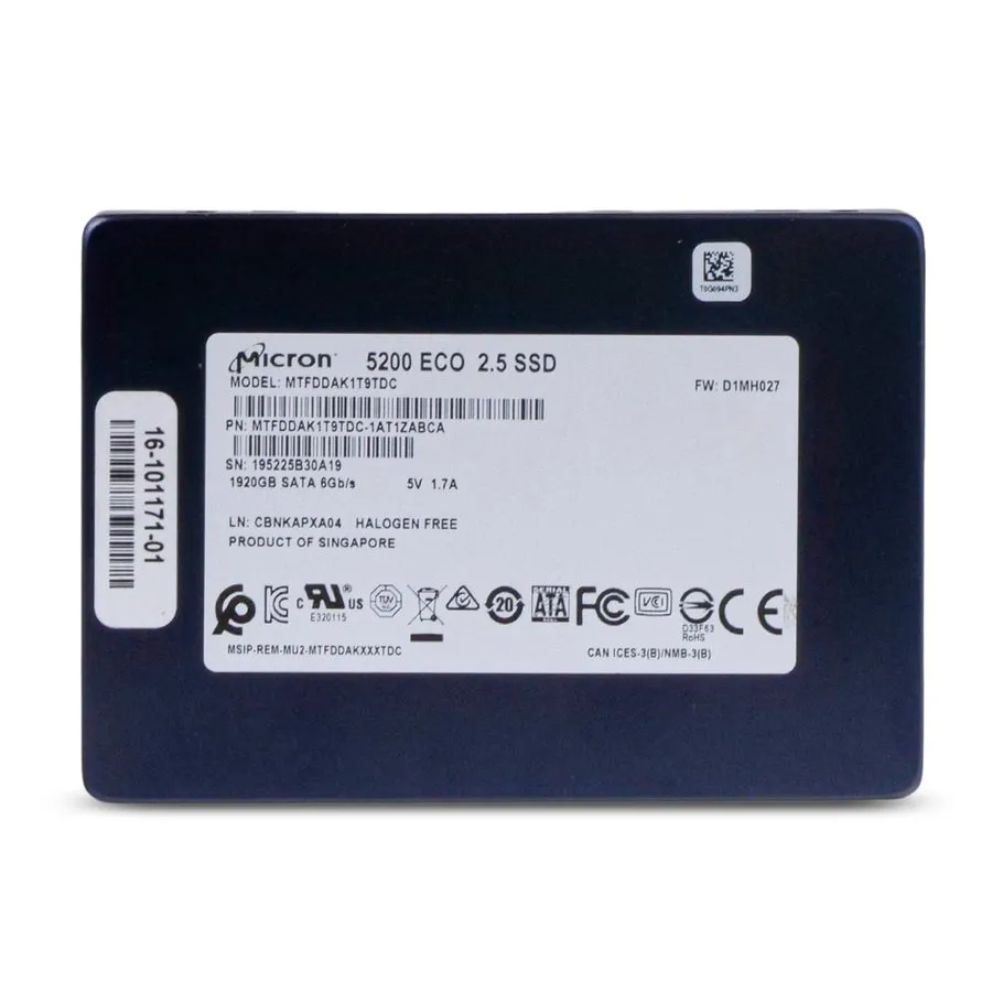 Сервер Micron MTFDDAK1T9TDC 1.92TB SSD SATA 2.5 Server Laptop Desktop PC Hard Dr