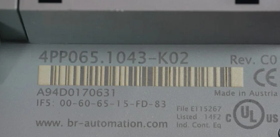 B&R AUTOMATION 4PP065.1043-K02 POWER PANEL