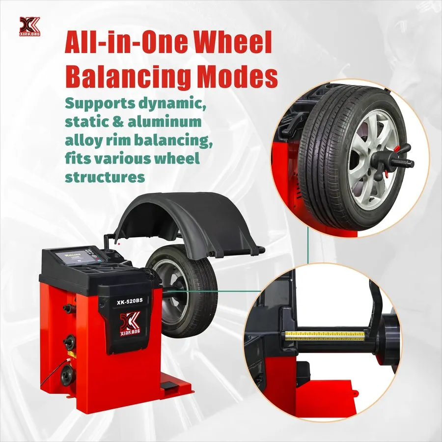 Балансировочный станок XK-520BS 110V Wheel Balancer Tire Balancing Machine 8-28" — фото лота 2