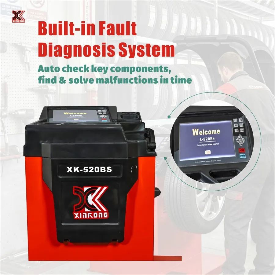 Балансировочный станок XK-520BS 110V Wheel Balancer Tire Balancing Machine 8-28" — фото лота 3