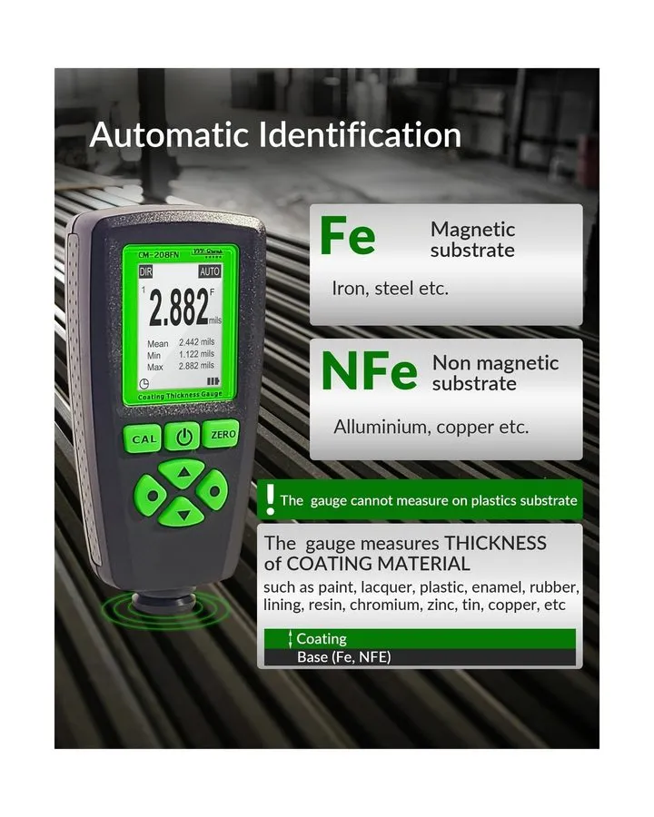 Толщиномер Coating Thickness Gauge CM-208FN 0-2000µm (0-78 mils) Industrial Pain