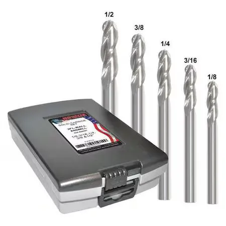 Режущий инструмент Zoro Select 222-888881 End Mill Set, 0.5 In, Carbide