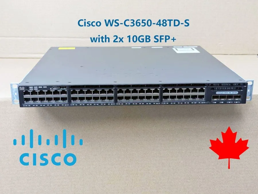 Коммутатор Cisco WS-C3650-48TD-S 48 Port Gigabit 2x 10G SFP Uplink IP Base Switc
