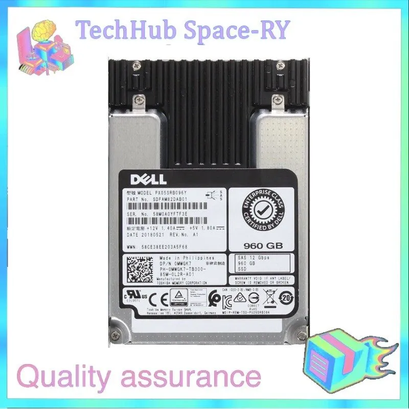Сервер 0MWGK7 Dell PX05SRB096YSAS 960GB 2.5"12G PowerEdge R650 R750 Server SSD — фото лота 1