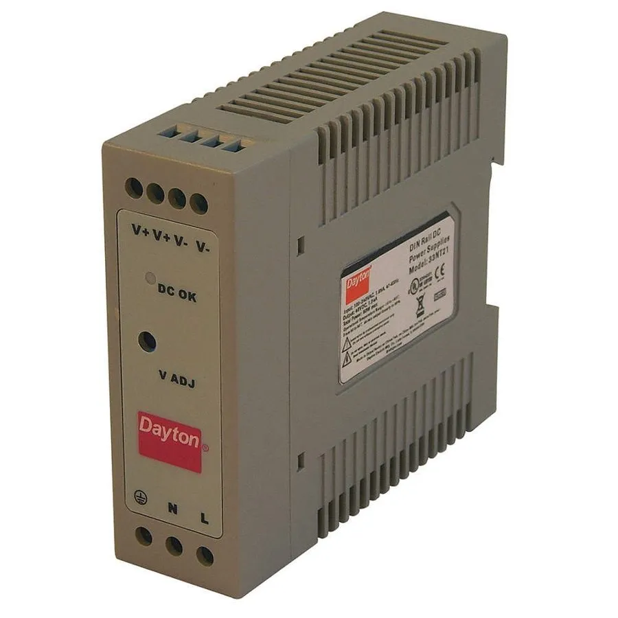 Блок питания DAYTON 33NT21 Power Supply,DIN Rail,50W,48VDC,Plastic — фото лота 1
