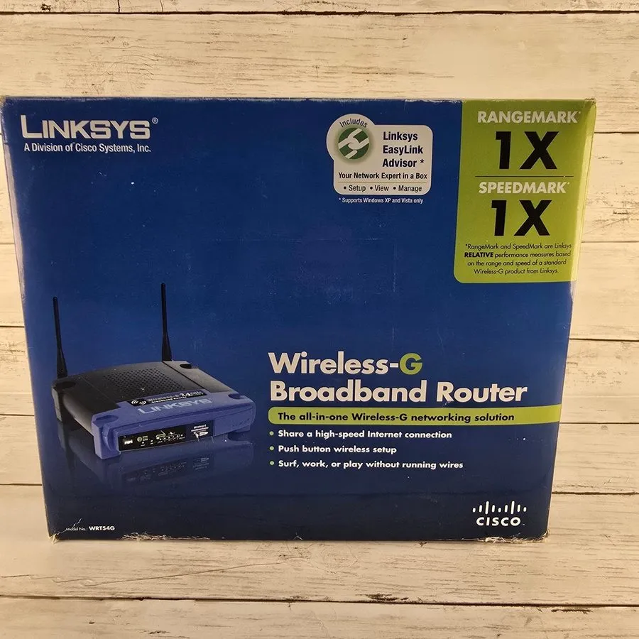 Маршрутизатор LINKSYS WIRELESS -G BROADBAND ROUTER (WRT54G) 2.4 GHz/ 802.11g -4 