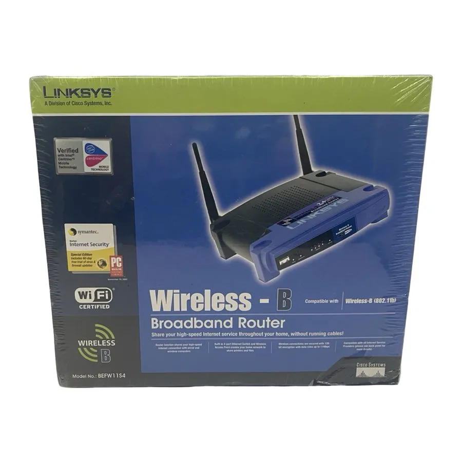 Маршрутизатор LINKSYS BEFW11S4 WIRELESS-B 2.4GHz 4-PORT BROADBAND ROUTER 802.11B