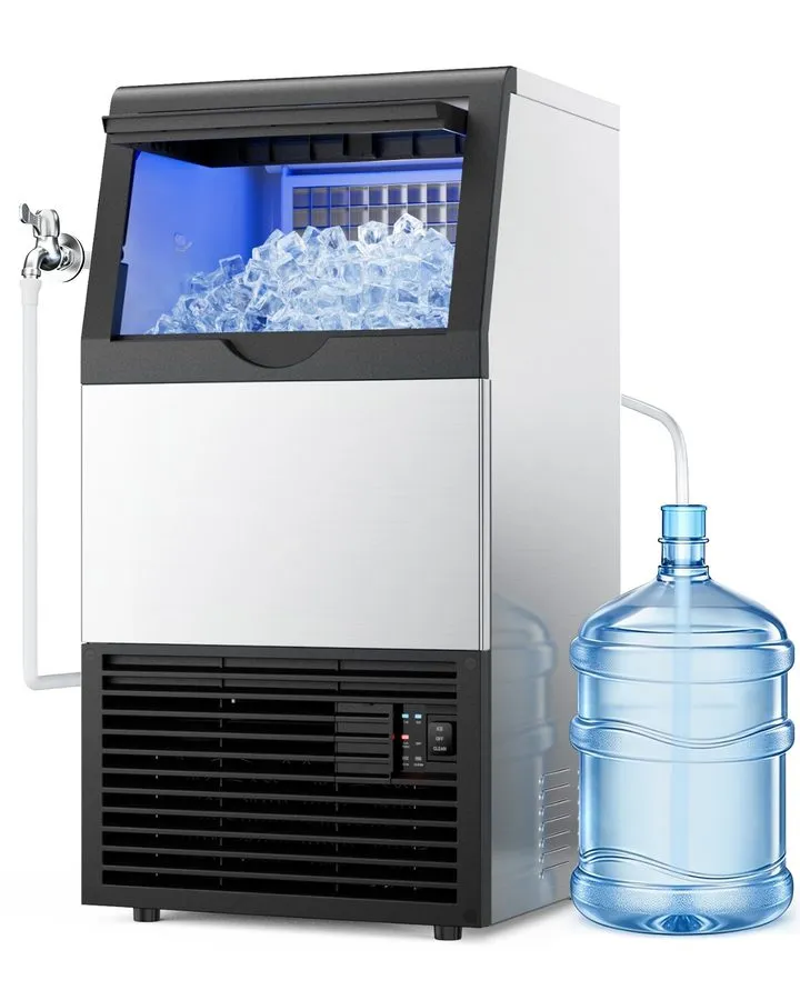 Льдогенератор 200lbs/24H Commercial Ice Maker Under Counter Freestanding Full ic