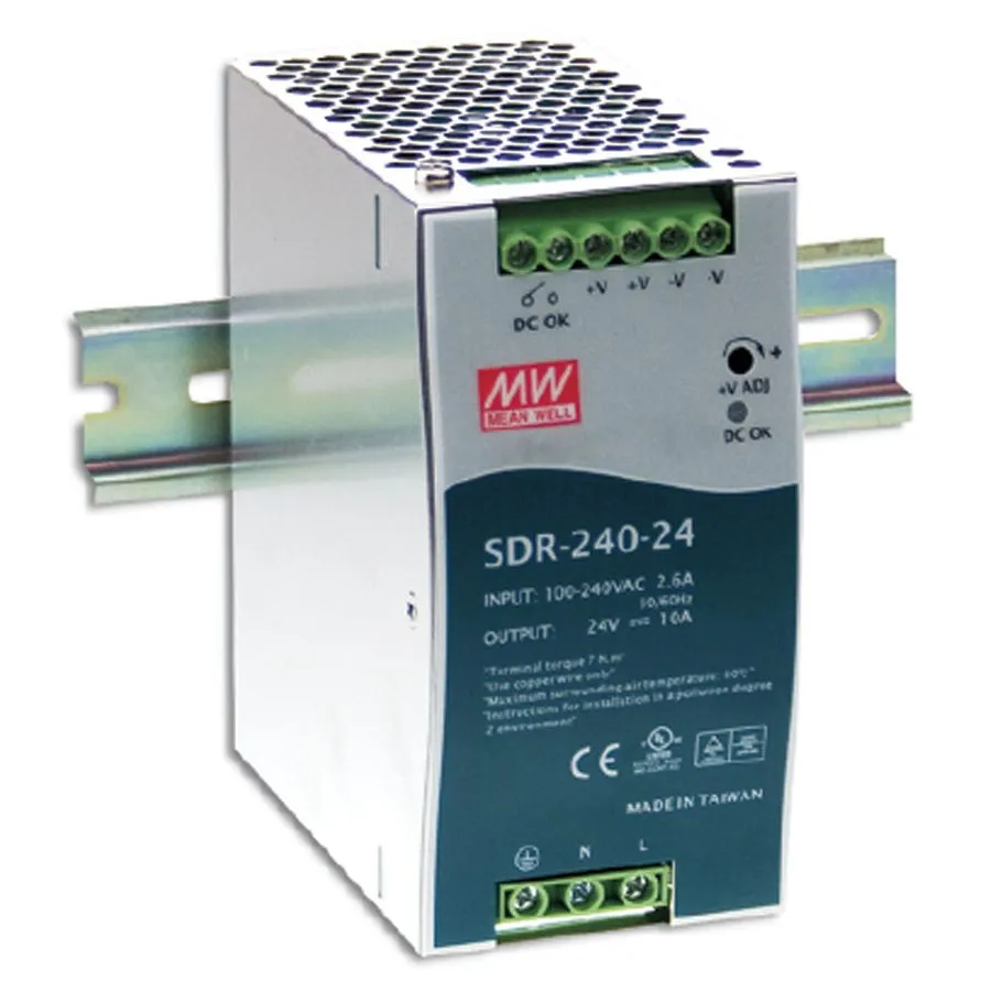 Блок питания MEAN WELL SDR-240-24 AC to DC DIN-Rail Power Supply 240W 24VDC 10A