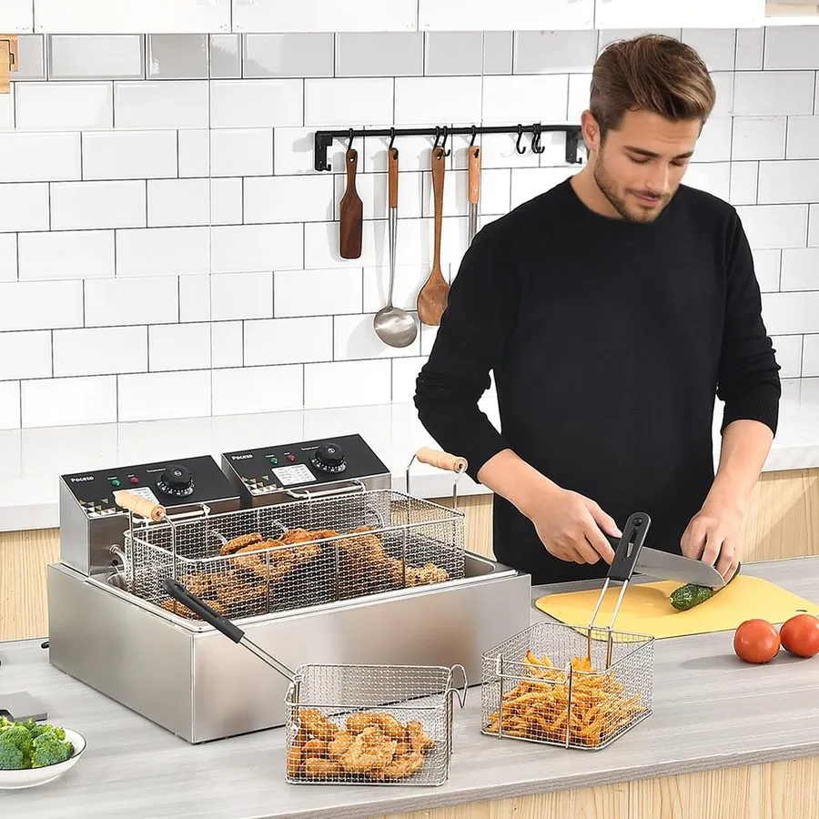 Фритюрница Electric Deep Fryer 22.6L/24QT Stainless Steel Large Capacity Commerc — фото лота 1