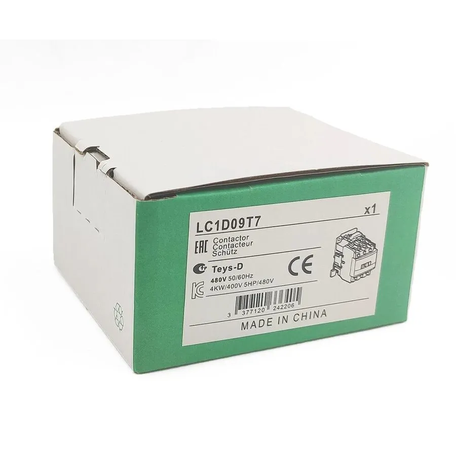 Контактор LC1D09T7 TeSys Deca Contactor 480V coil AC replace Schneider 9A 3P