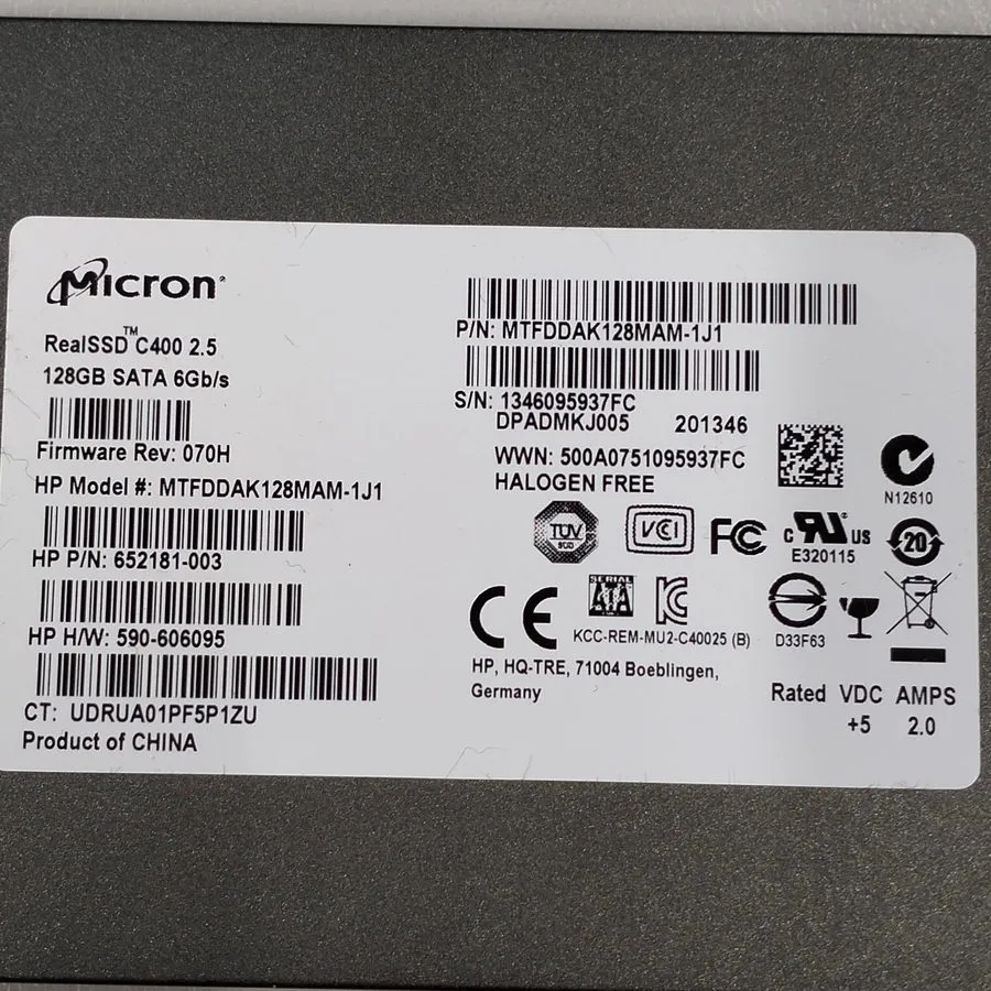 SSD-накопитель Micron RealSSD C400 MTFDDAK128MAM 2.5” 128GB SSD SATA 6 GB/s Hard — фото лота 1