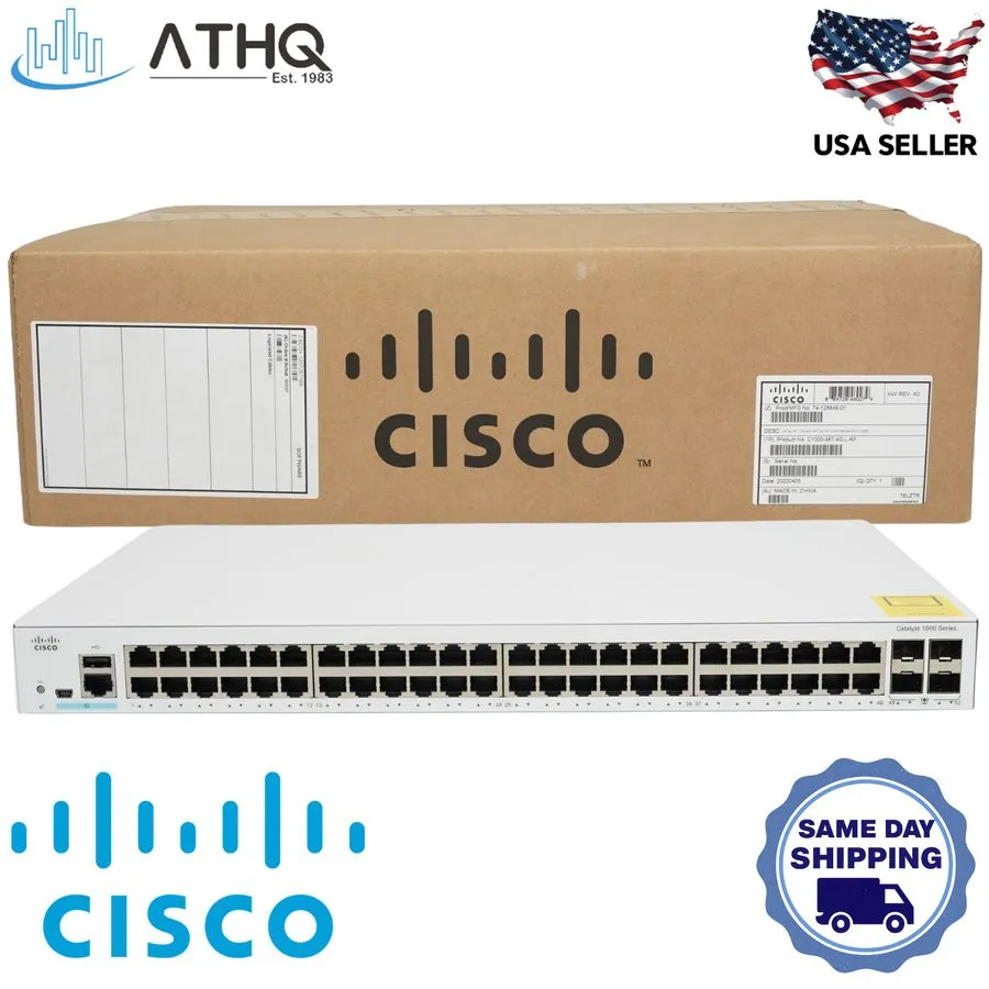 Коммутатор Cisco C1000 C1000-48T-4G-L 48 Port PoE Gigabit Ethernet Switch