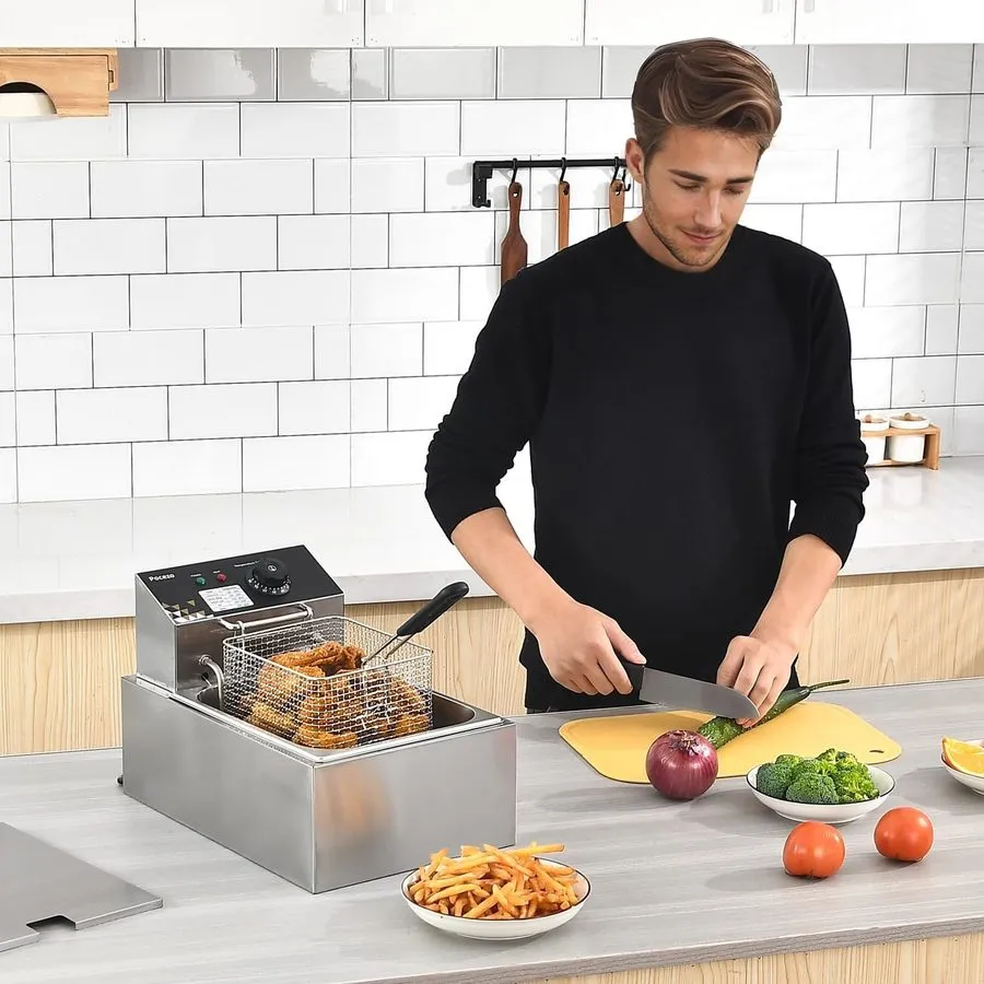 Фритюрница Electric Deep Fryer 10L/10.5QT Stainless Steel Single Tank Commercial
