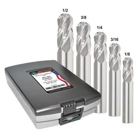 Режущий инструмент Zoro Select 223-888881 End Mill Set, 0.5 In, Carbide