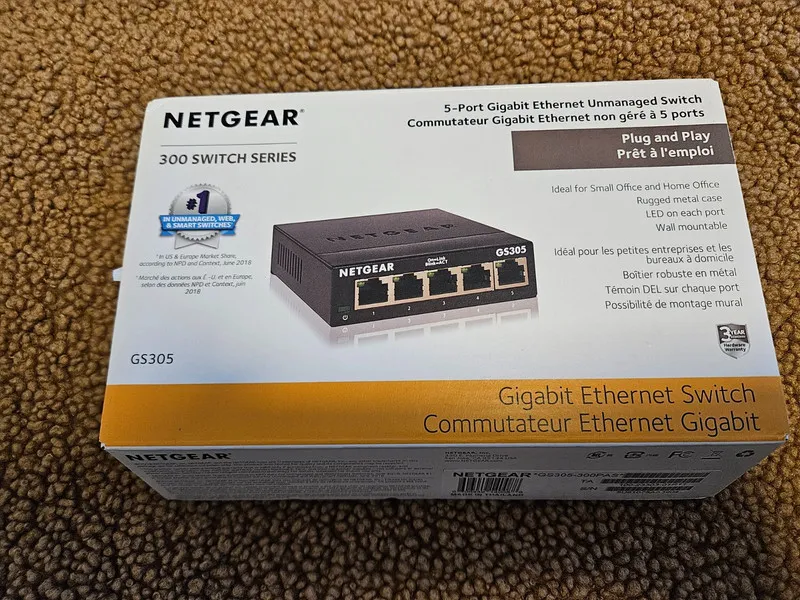 Коммутатор NETGEAR GS305300PAS 5 Port Gigabit Ethernet Unmanaged Switch
