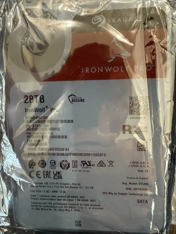 Жёсткий диск Seagate IronWolf Pro 28TB ST28000NT000 NAS HDD 7200RPM CMR Healthy