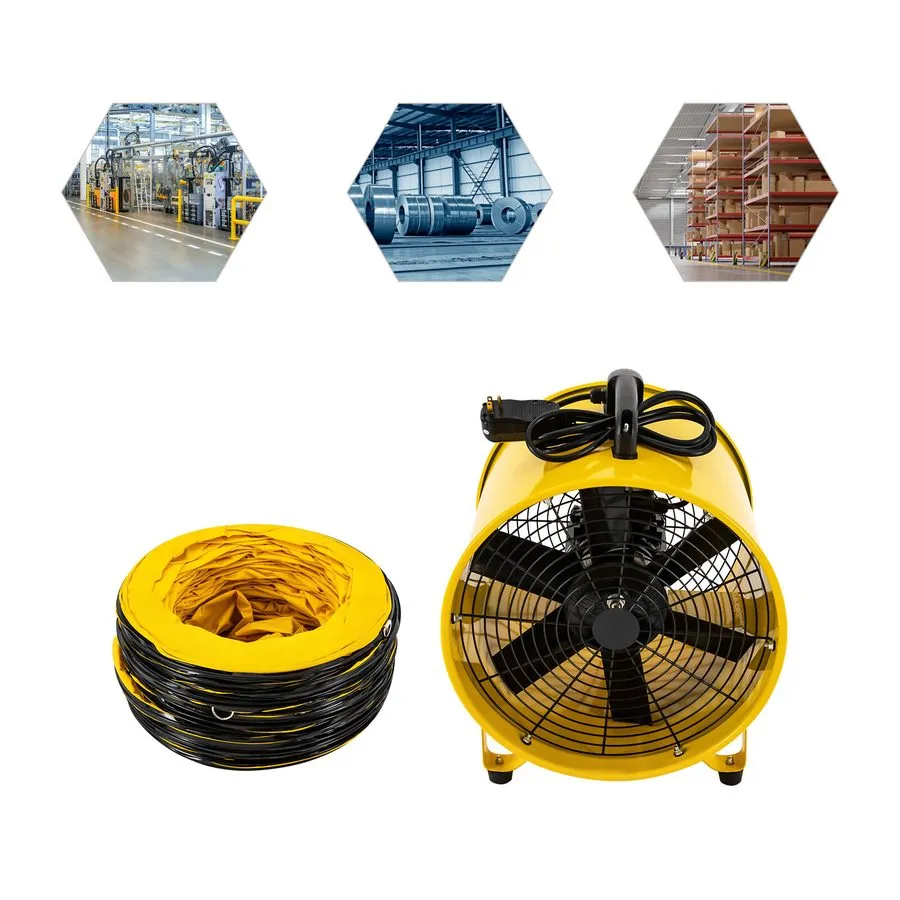 Вентилятор 16"Exhaust Inline Duct Fan Ventilation Fan Blower High Velocity+10m D — фото лота 1