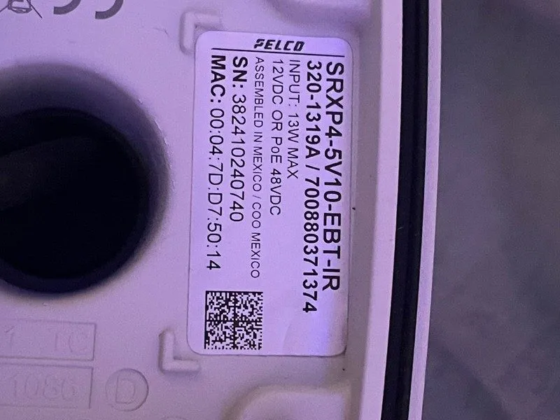 Камера Pelco Sarix 4 5MP IR Wdr Outdoor PoE Bullet Camera SRXP4-5V10-EBT-IR — фото лота 2