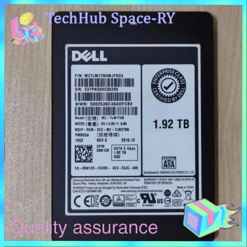 SSD-накопитель DELL 1.92TB Samsung PM863A SATA SSD 6Gbps MZ-7LM1T9B Solid State 