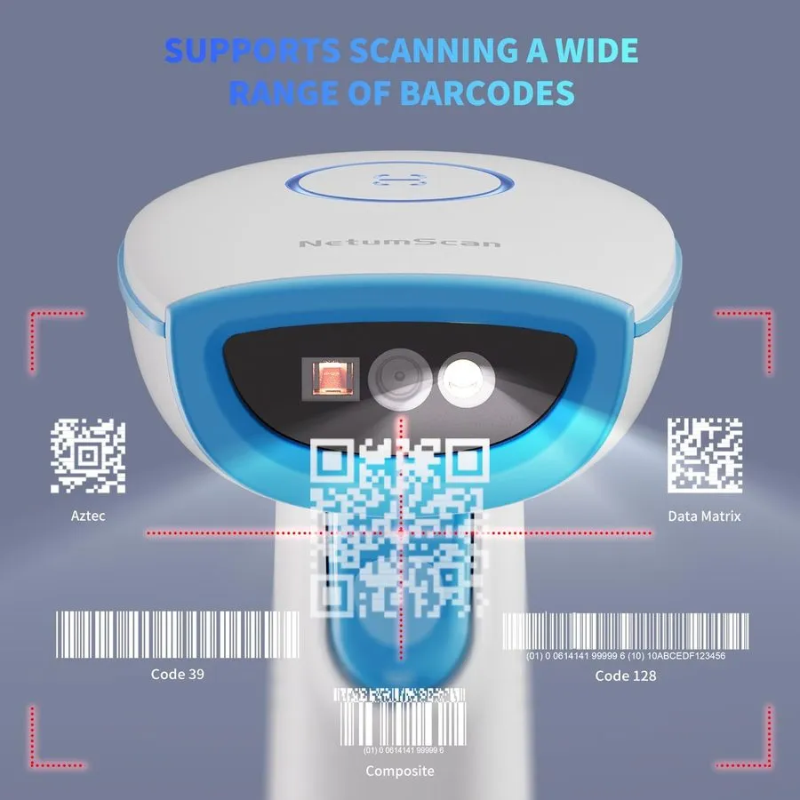 Сканер штрих-кода NetumScan HS1200 Wired USB 1D 2D Barcode Scanner Plug and Play — фото лота 1