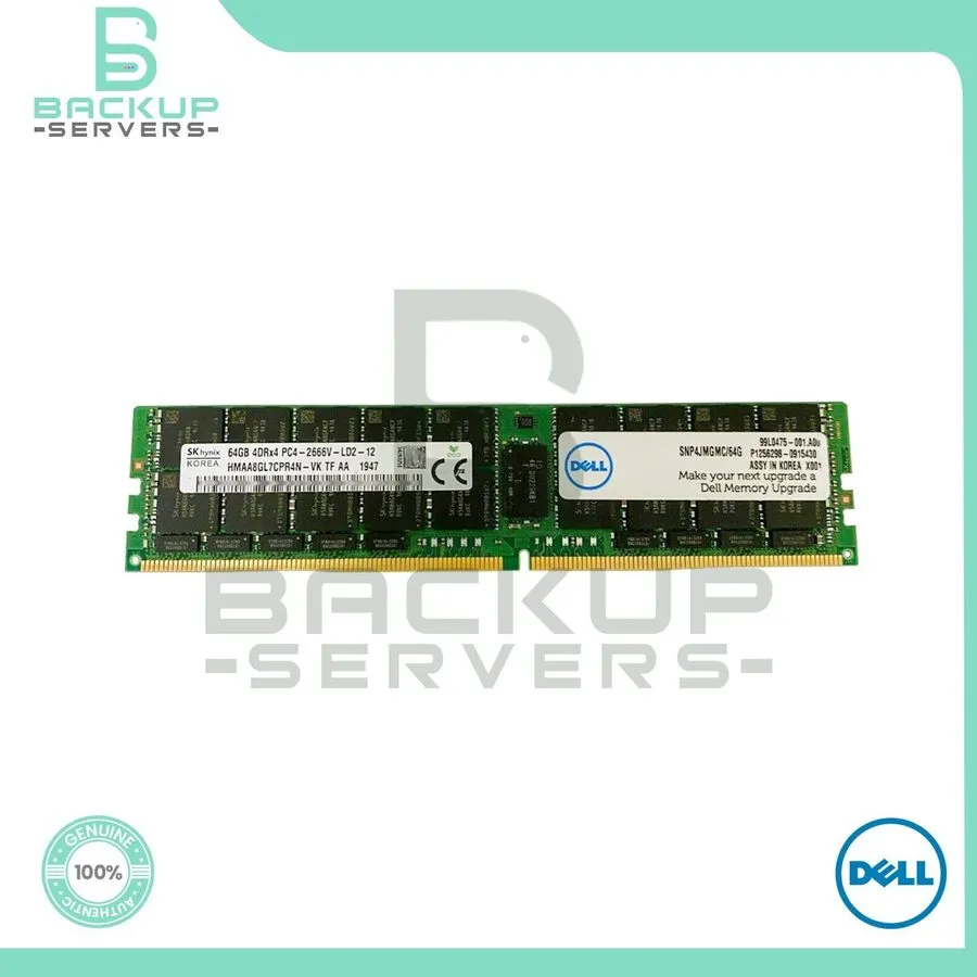 Модуль памяти SNP4JMGMC/64G Dell 64GB 2666MHz PC4-21300 CL19 288-Pin 4Rx4 ECC Re — фото лота 1