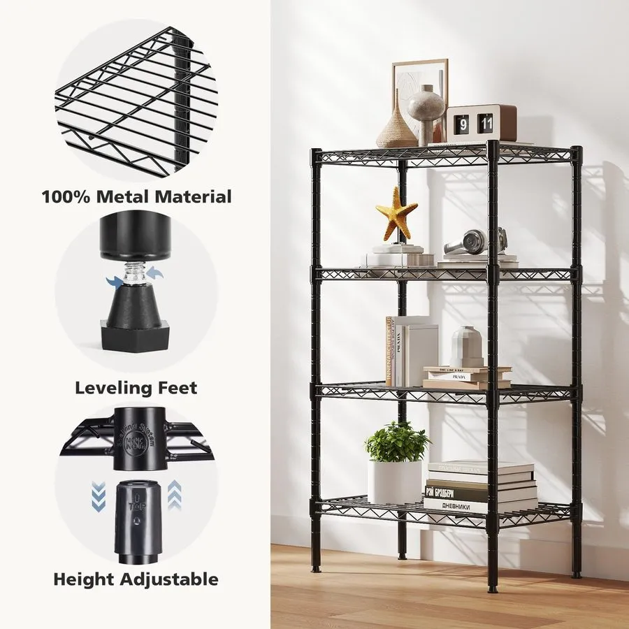 Стойка/шкаф 4-Tier Metal Wire Storage Shelves, Adjustable Standing Storage Rack
