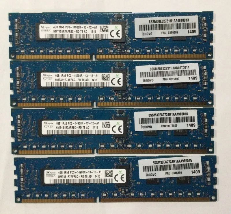 Модуль памяти HYNIX 16GB 4x4GB 1Rx8 PC3-14900R DDR3 1866 ECC RDIMM HMT351R7EFR8C
