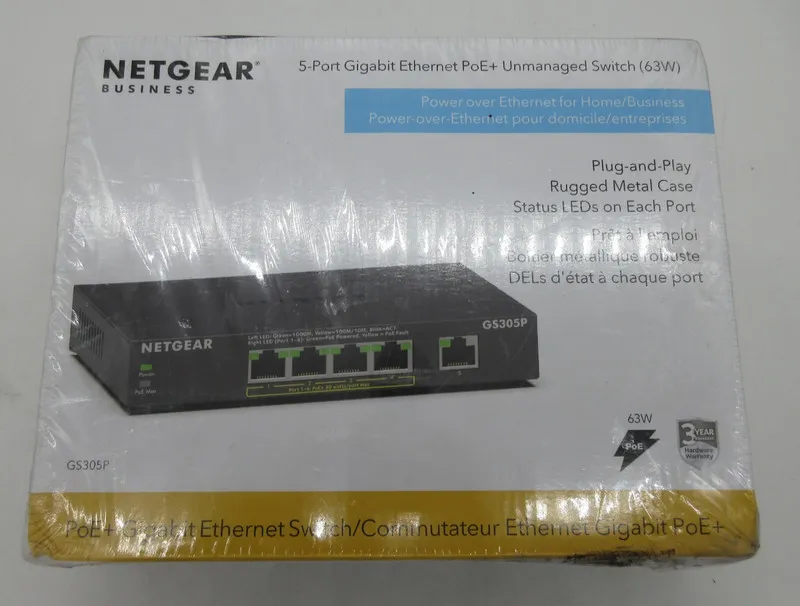 Коммутатор NETGEAR GS305P 5-Port Gigabit Ethernet PoE + Unmanaged Switch (63W)