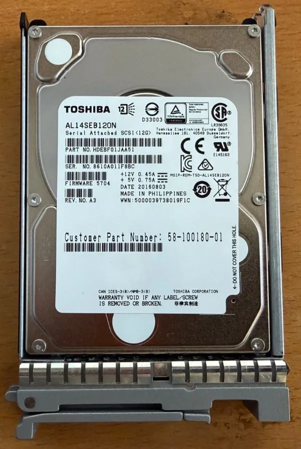 Жёсткий диск Toshiba 1.2TB 2.5" SAS HDD AL14SEB120N / UCS-HD12TB10K12G